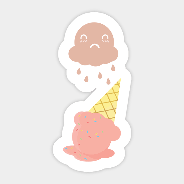 Cute Ghost Cloud Dropping Ice Cream Sticker by theperfectpresents